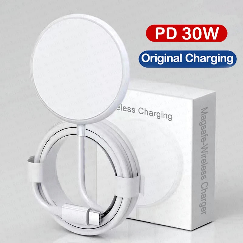 For Apple Magsafes Original 30W Wireless Charger For iPhone 11 12 13 14 15 16 Pro Max X XS XR Plus Fast Charging Magnetic Charge