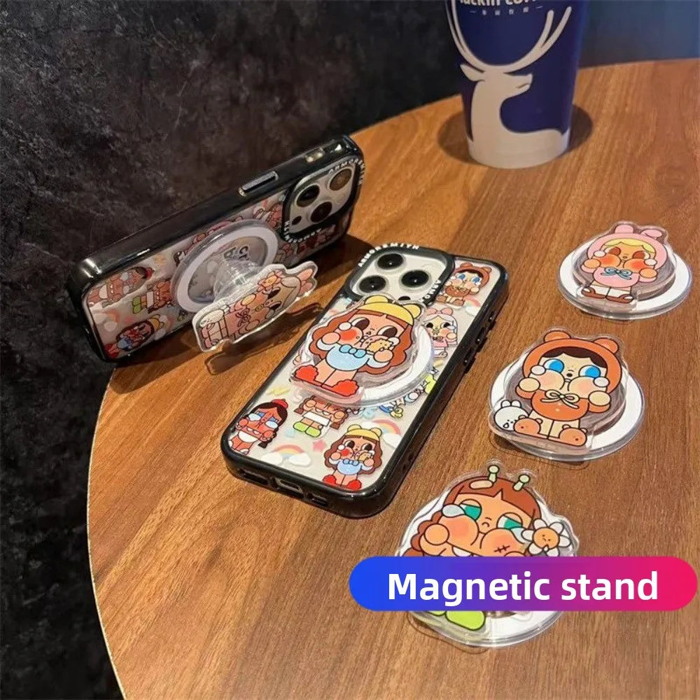 NEW Korea Cartoon Character Strong Magnetic Popsockets Holder For Magsafe Griptok Foldable Stand Finger Bracket Case Accessories