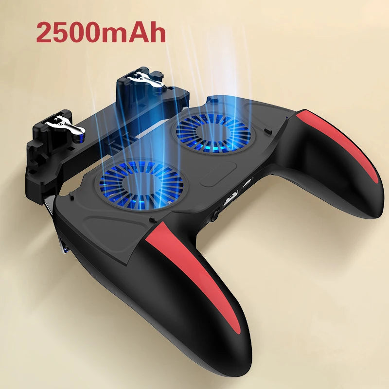 H10 Gaming Handheld Grip Game Controller Joystick Gamepad For Pubg Trigger Cooling Fan Cooler Phone USB Powered 5000mAh Battery