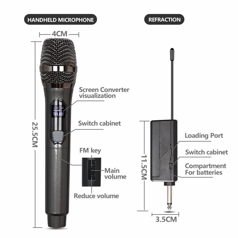 Wireless Microphone Original Professional Ultra High Frequency Heavy Duty Charging Type 4 Microphone Video Karaoke Singing