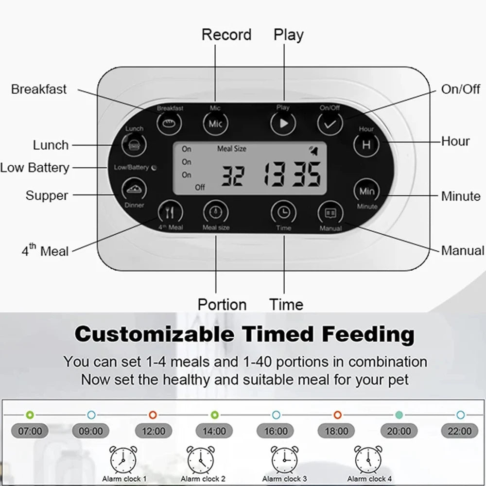 Smart Pet Feeder Automatic Cat Food Dispenser Cat Dog Bowl Automatic Cat Feeder Dog Slow Food Machine With Timed Quantitative