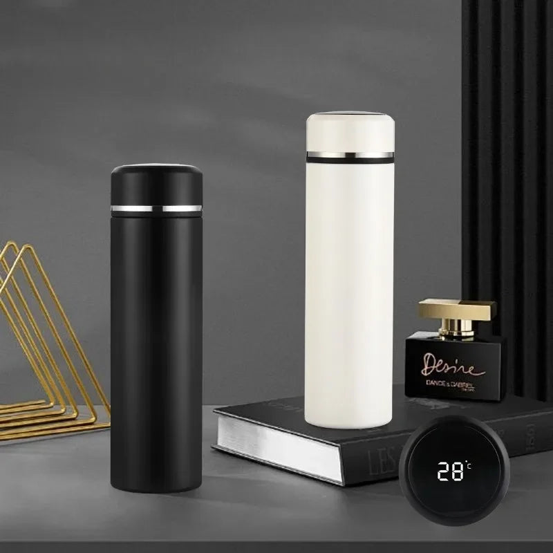500ml Stainless Steel Insulated Thermos Bottle 316 Intelligent Water Cup High-end Tea Cup Business Gift One Cup with Double Lids