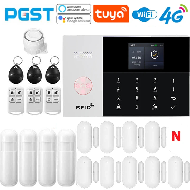 PGSP 4G Smart Home Security Alarm System 433MHz WiFi GSM Super Discount Wireless Home Application Control Home Anti theft Alarm