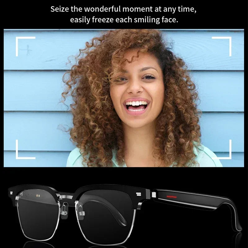 Hiwego Camera Smart Music Sunglasses Earphones Wireless Bluetooth Headset HIFI Sound Headphone Driving Glasses Hands-free Call