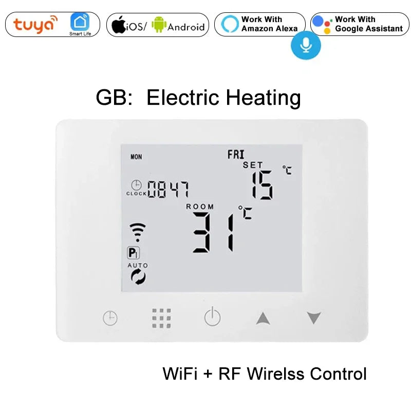 WiFi Smart Thermostat Wall-Hung Underfloor Gas Boiler Water Electric Heating Temperature Controller Tuya Alexa Google Smart Home