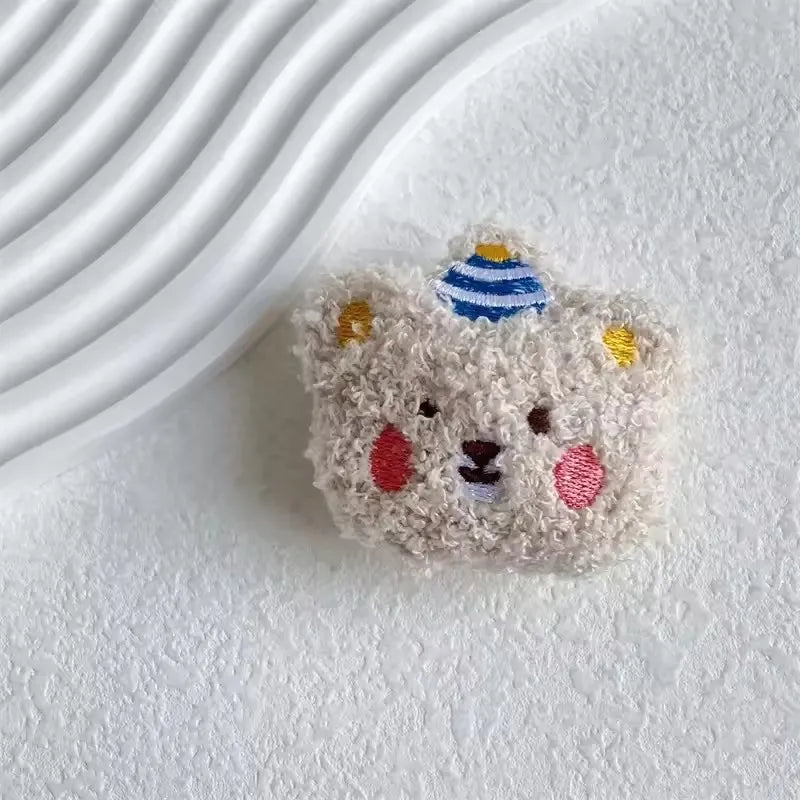 1PC Universal Cute Bear Phone Holder Funny Fluffy Plush Folding Gripfor iPhone Support Socket Pocket Finger Griptok Stand