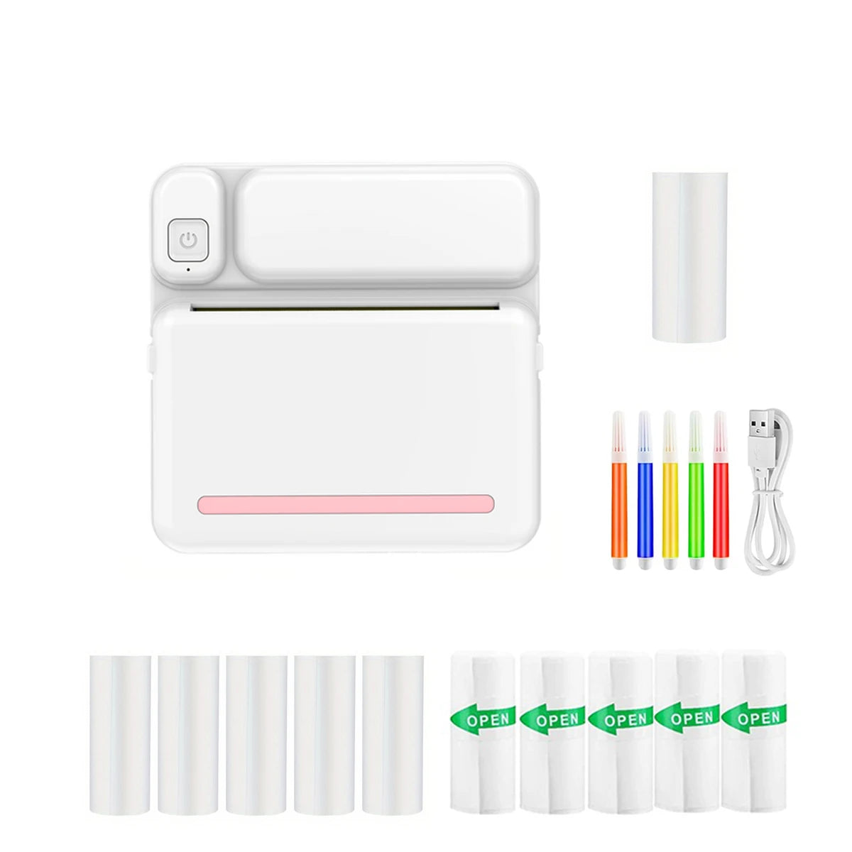 Portable Mini printer,thermal pocket Label printer, for Android or IOS APP, inkless sticker printer, suitable for home, office