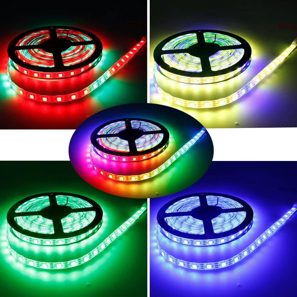 WS2812B LED Strip Individually Addressable Smart RGB LED Strip Waterproofith and 28Keys Bluetooth Music Controller Kit DC5V
