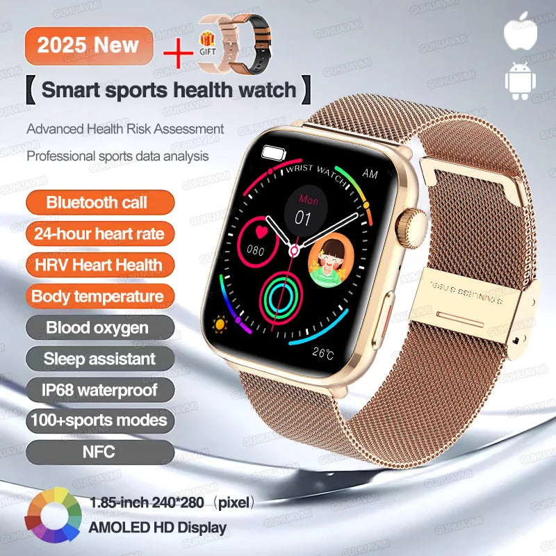 2025 New For Xiaomi Series 10 NFC Watch Men AMOLED Screen Bluetooth Call GPS Sport Waterproof Health Tracker Smartbracelet Women