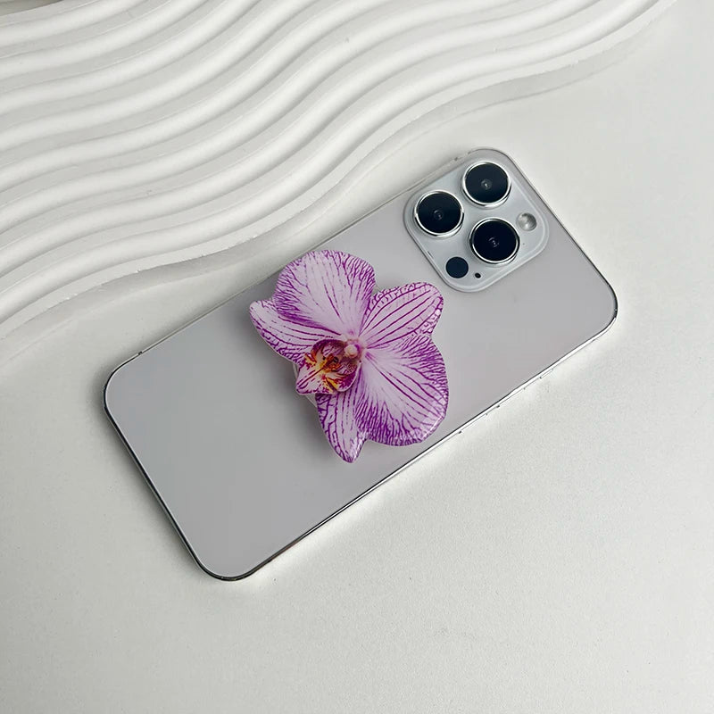 Phone Holder Folding Ring Phone Support Popular Style Internet Celebrity Orchid Acrylic Socket Grip Cymbidium Custom