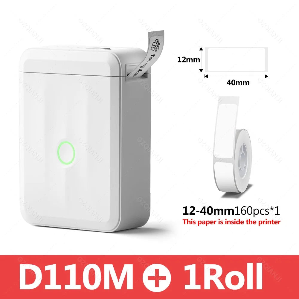 Niimbot D110 Smart Portable Label Printer Mini Pocket Thermal Sticker Maker Self-adhesive Label Papers For Office Home USE