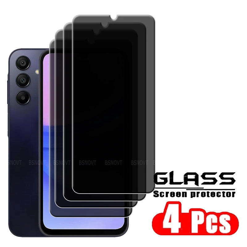 4/3/2/1Pcs For Samsung Galaxy A15 Glass Samsung A15 Tempered Glass 9H HD Glue Anti-Spy Privacy Screen Protector Samsung A15 A 15