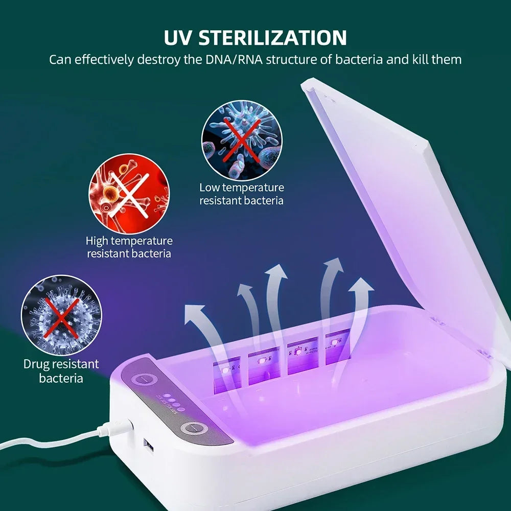 Multi Functional UV Disinfection Box for Mobile Phone Cleaning and Disinfection UV Sterilization for Smartpone Glasses Bottles