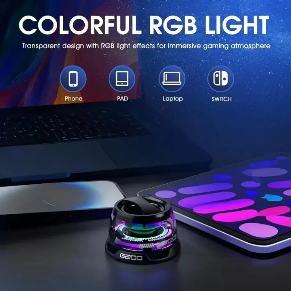 XIKCU Mini Portable Bluetooth Speaker G200 RGB Lighting Magnetic Speaker BT5.3 Small Sound Box 7 Hours Playback Phone Holder