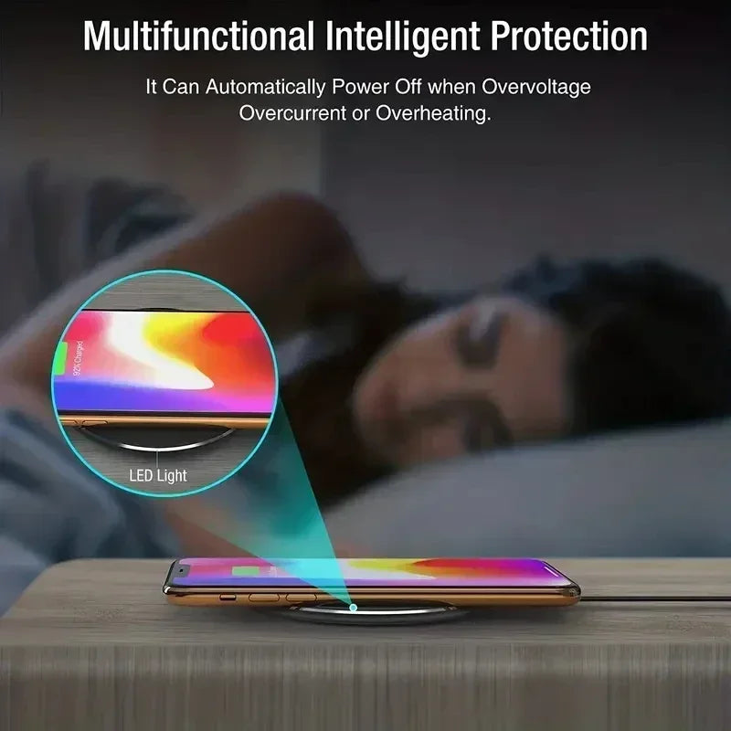 Wireless Chargers Pad Stand 30W Fast Wireless Charging Dock Station for Apple iPhone 8-16 Samsung Galaxy S22 S20 S24 Note Xiaomi