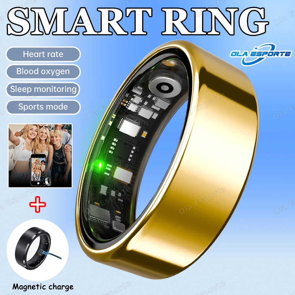 For Xiaomi Men Women Smart Ring With Charging Case Heart Rate Sleep Sport Fitness Tracker 3ATM Take Photo SmartRing Android IOS