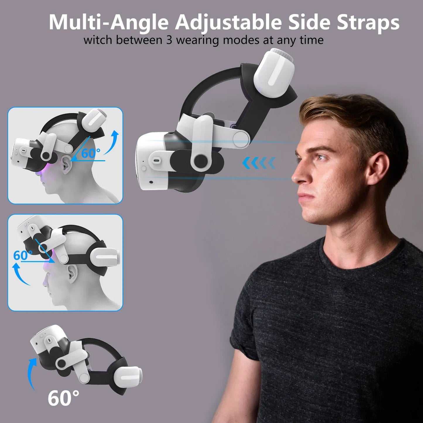 For Meta quest3 and quest3s Adjustable Headsets Wear comfortable and pressure free quest3 Headsets with VR accessories