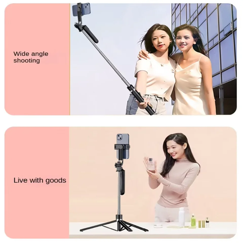 Roreta 2025 1.7M 360° rotation selfie stick with Bluetooth shutter Wireless phone holder brackets Tripod for Smartphone Camera