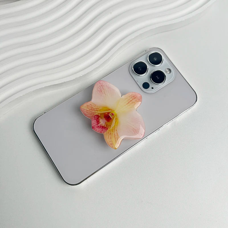 Phone Holder Folding Ring Phone Support Popular Style Internet Celebrity Orchid Acrylic Socket Grip Cymbidium Custom