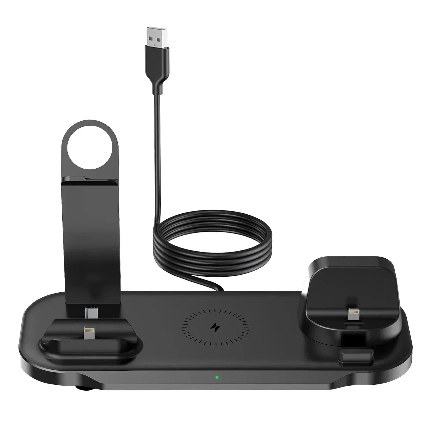 6 in 1 Wireless Charger Station for iPhone 16 15 14 13 12 11 Apple Watch Airpods Desk Phone Charger Fast Charging Dock Station