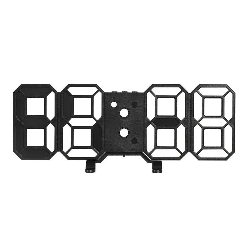 3D LED Digital Clock Wall Decor Glowing Night Mode 3 Alarms Electronic Table Clock Time Temperature Wall Clock for Living Room