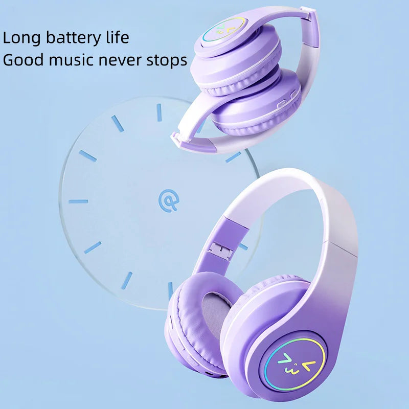 5.3 Earphone Bluetooth Wireless Earphones GRB Glow Original Gaming Headset Gamer With Mic Noise Canceling Headphones Girls Gifts