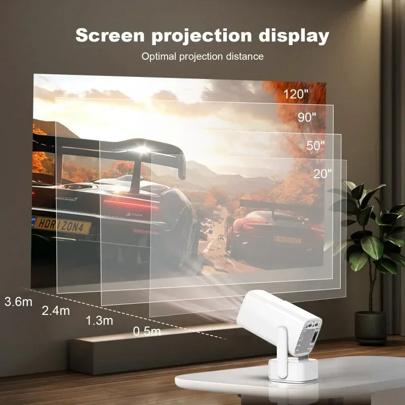 HT13 Smart Mini Projector Android 11 WiFi6 Support 4K 1080P BT5.0 Projector 1280*720P Home Cinema Portable Projector