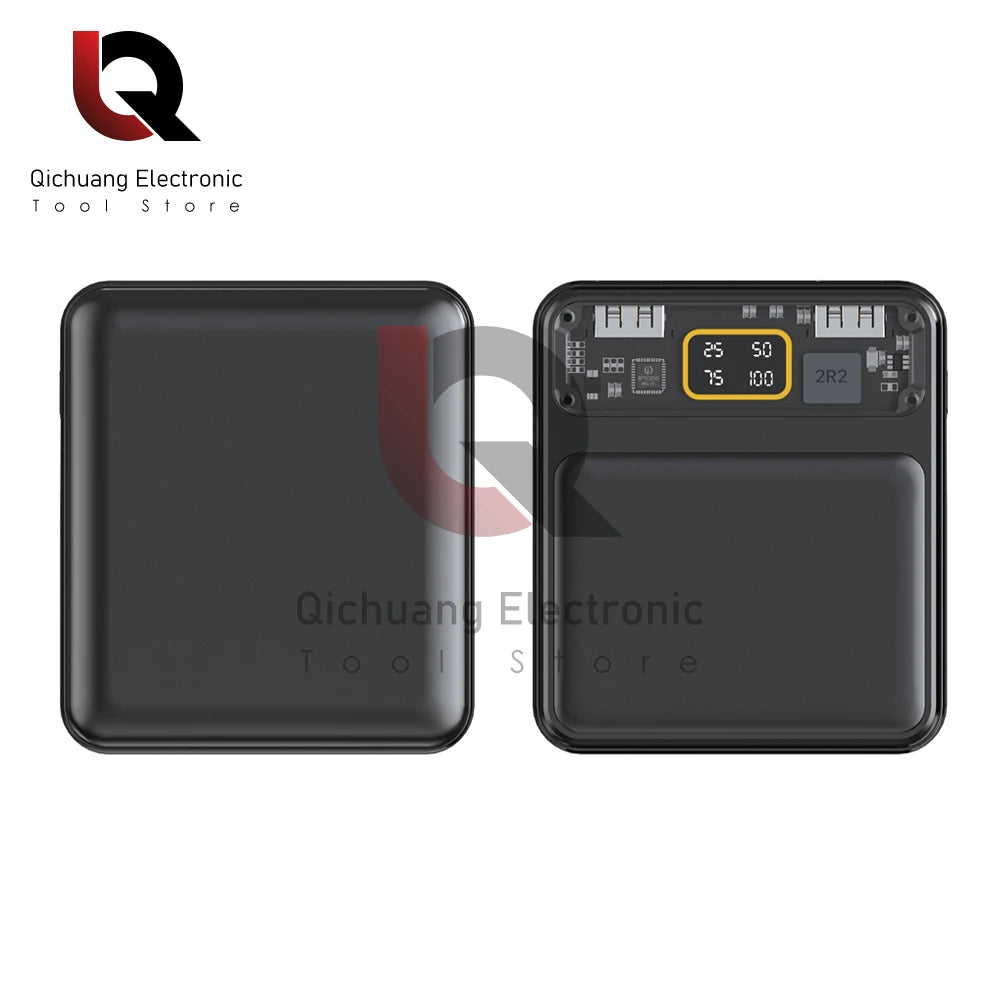 Power Bank Battery Dual USB Battery Pack Digital Display Mini 3 18650 Batteries Transparent Screen Power Bank For Xiaomi Lphone
