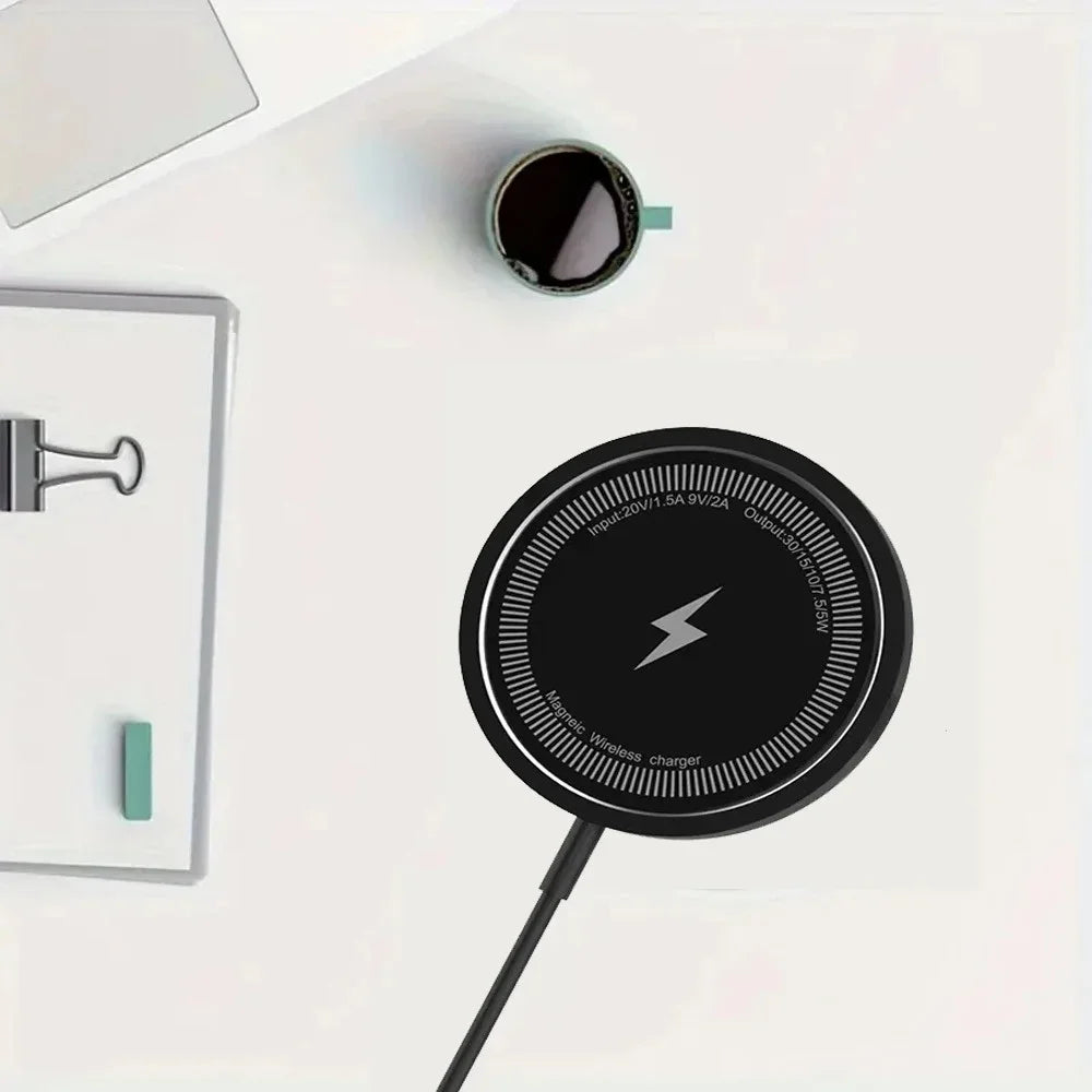 New 30W Magnetic Wireless Charger Fast Charging Pad Stand for iPhone 16 15 Pro Max Phone Chargers Station with Type C Data Cable