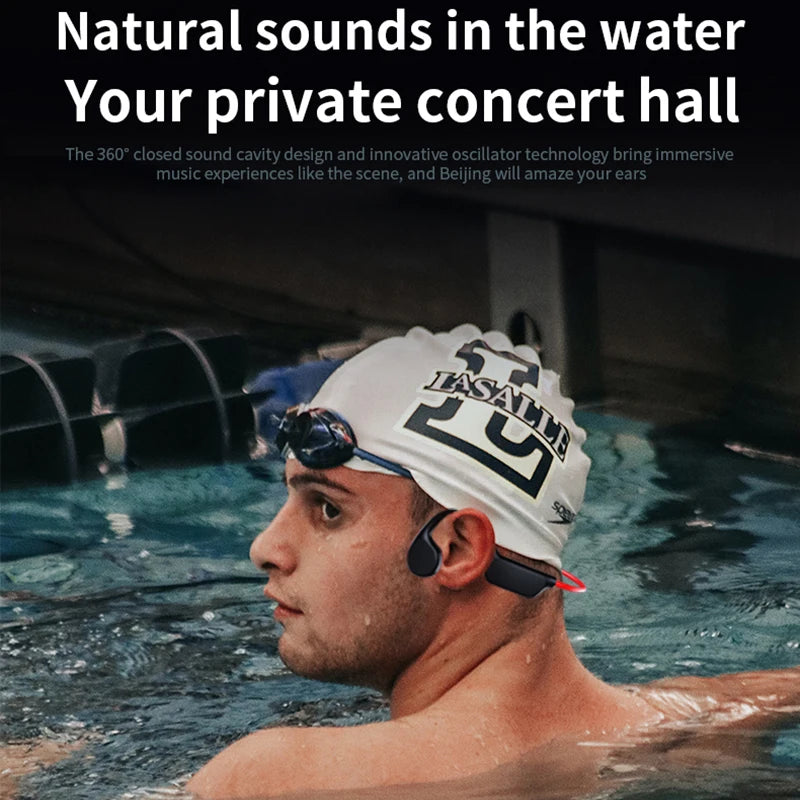 IPX8 Waterproof Bone Conduction Headphones X7 Bluetooth 32GB MP3 Swim Sports Wireless Earphone With Mic HIFI Bass Music Stereo