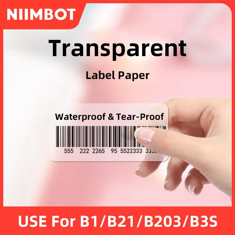 Niimbot Transparent Stickers Label Printer Stickers Portable Printer Niimbot Thermal Paper Labels Official Genuine For B1/B21
