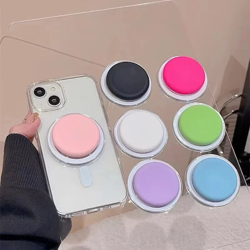 Korea Cute Silicone PopSockets Magnetic Phone Griptok Grip Tok Stand For iPhone 16 Foldable Wireless Charging MagSafe Holder