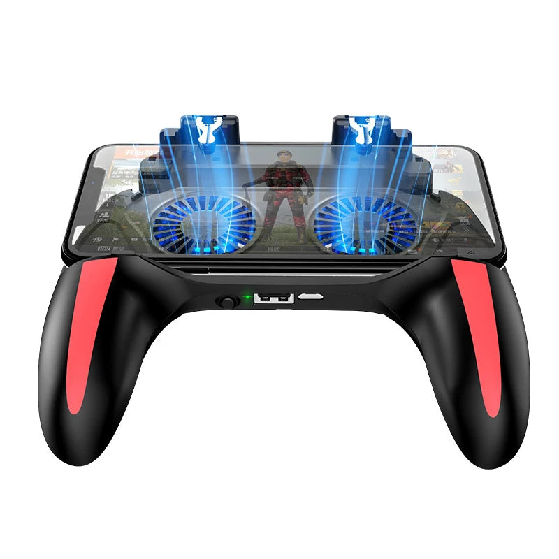 H10 Gaming Handheld Grip Game Controller Joystick Gamepad For Pubg Trigger Cooling Fan Cooler Phone USB Powered 5000mAh Battery