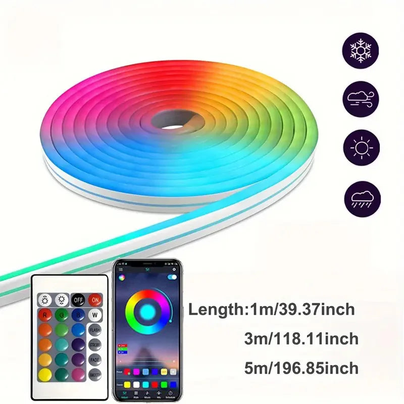 Tuya WIFI Led Strip Lights 5M 3M 2M 1M Waterproof RGB LED Neon Light Work With Alexa 5V USB Fita Led Lamp For Home Decoration