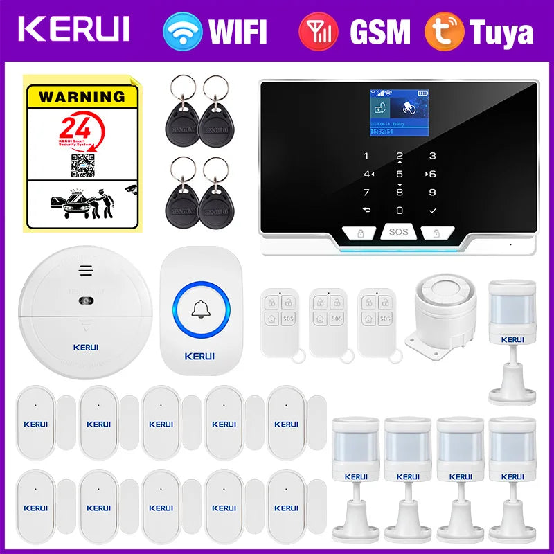 KERUI House Alarm for Home Alarm System Tuya Smart/ Smart Life Burglar Alarm Kit with Motion Sensor Detector Siren G20