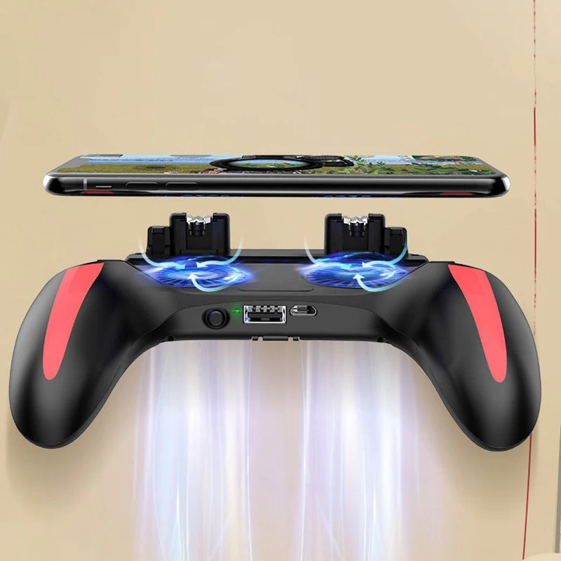H10 Gaming Handheld Grip Game Controller Joystick Gamepad For Pubg Trigger Cooling Fan Cooler Phone USB Powered 5000mAh Battery