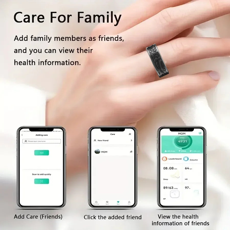Smartring Smart Health Tracker Retro Style Multi-sport Modes Fitness Ring Sleep Heart Rate Blood Oxygen Tracker for Women Men