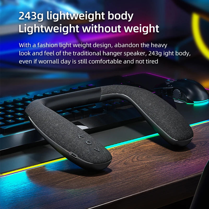 JBJW EBS-908 Neckband Speaker Lightweight Body Bluetooth 5.3 HIFI Stereo HD Call Waterproof Portable Loudspeaker Walking Cycling