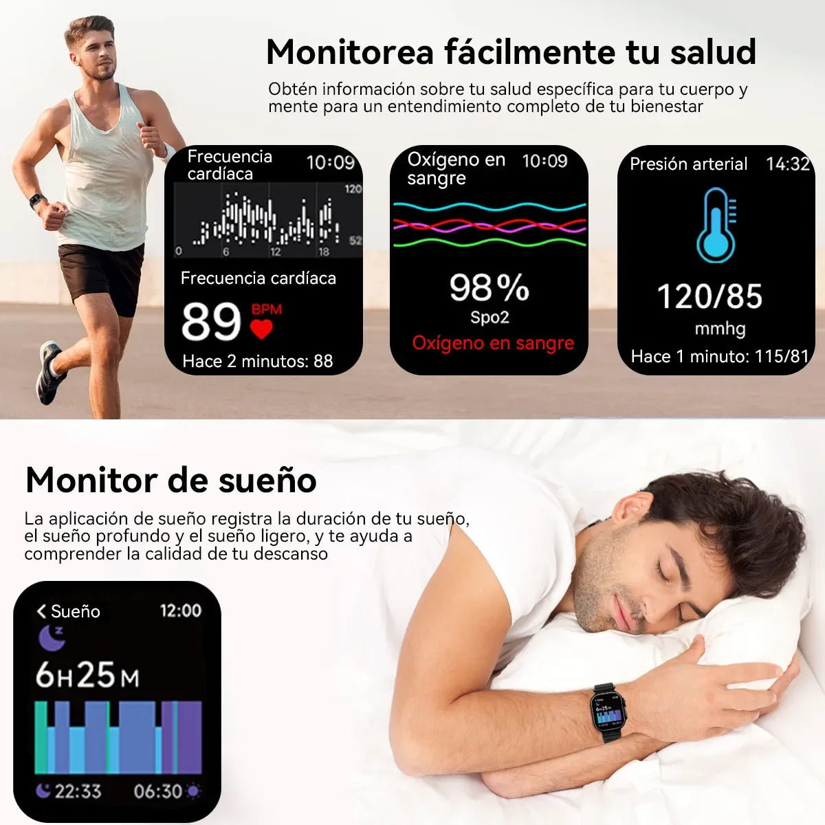 Benma-smart Sports Watch Heart Rate Monitor Fitness Tracker Speed Tracking 100+ Modes for Running Cycling Swimming