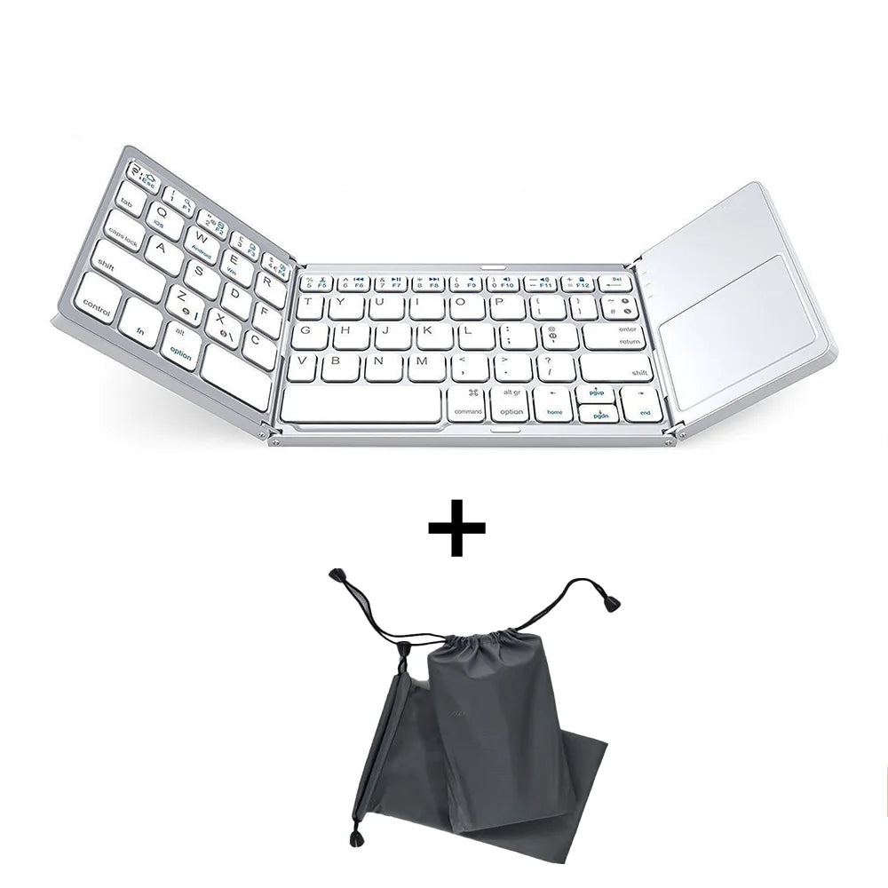 Folding Keyboard Wireless Bluetooth Keyboard With Touchpad For Windows, Android, IOS,Phone,Mini Multi-Function Button Keyboard