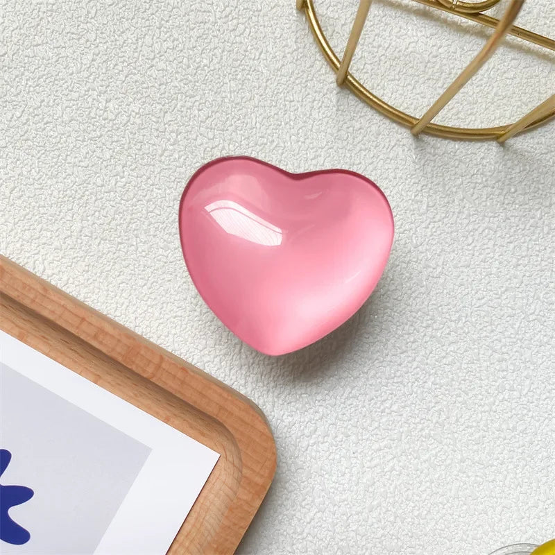 Heart Shape 3D Crystal Foldable Finger Ring Griptok Phone Holder for IPhone Samsung Support Socket Pocket Grip Tok Stand Bracket