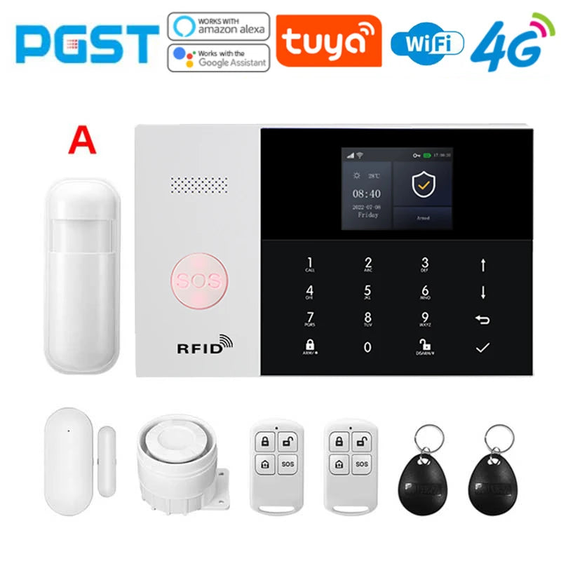 PGSP 4G Smart Home Security Alarm System 433MHz WiFi GSM Super Discount Wireless Home Application Control Home Anti theft Alarm