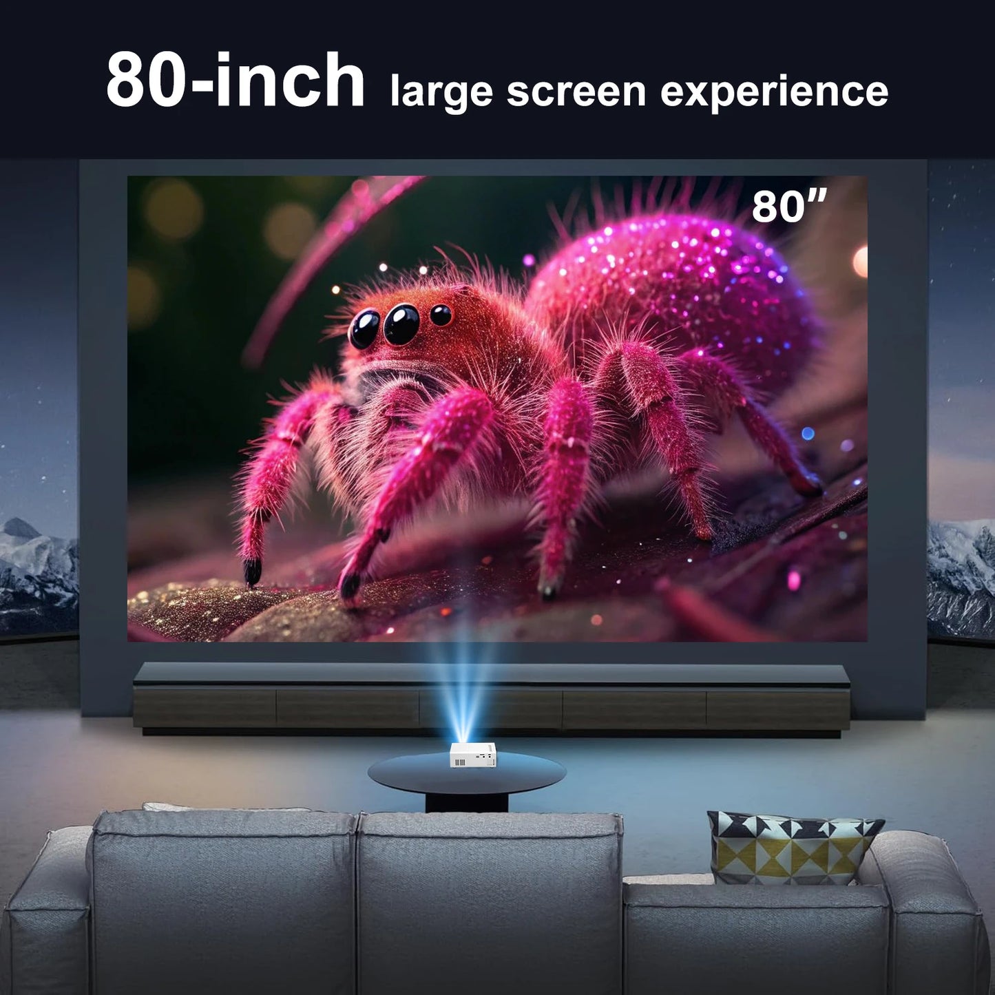 Mini Portable Projector with USB & HDMI, Compact HD Home Theater Movie Video DLP LED for Outdoor