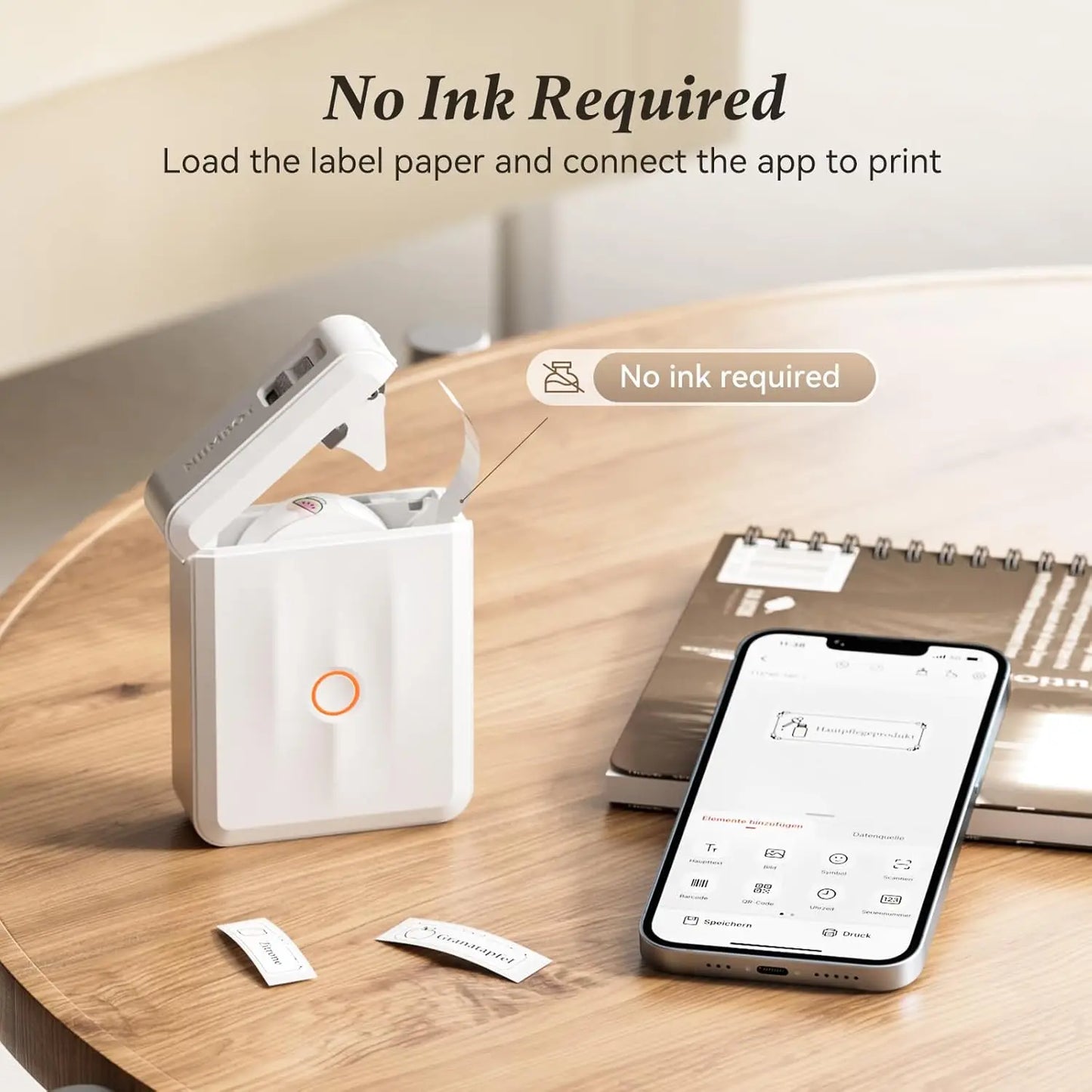 Niimbot D110 Smart Portable Label Printer Mini Pocket Thermal Sticker Maker Self-adhesive Label Papers For Office Home USE