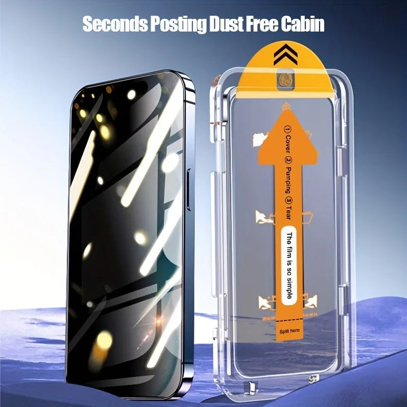 2Pcs Privacy Tempered Glass Screen Protector Film Easy to Install Suitable for iPhone 16 15 Pro Max 14 13 12 Pro Mini 11 Glass