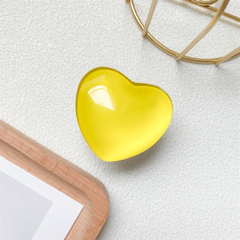 Heart Shape 3D Crystal Foldable Finger Ring Griptok Phone Holder for IPhone Samsung Support Socket Pocket Grip Tok Stand Bracket