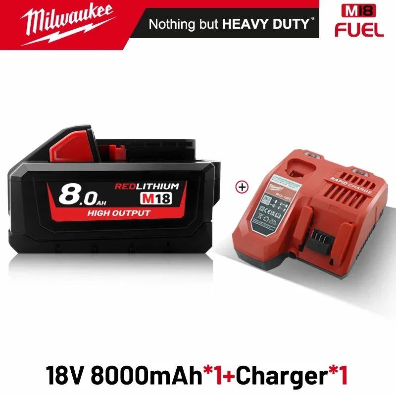 original Milwaukee M18 Power Tool Battery, Charger, 18V 6Ah Li-Ion M18B5 48-11-1860 48-11-1850 48-11-1840 48-11-1830 48-11-1820