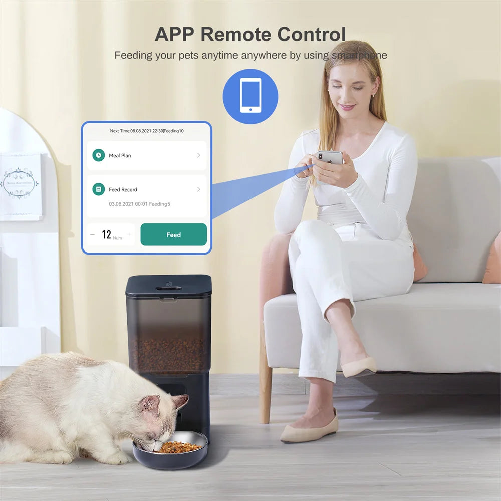Tuya Smart APP Pet Feeder Cat Dog Food Dispenser Suitable For Small And Medium-Sized Cats And Dogs Mobile Phone Remote Feeding