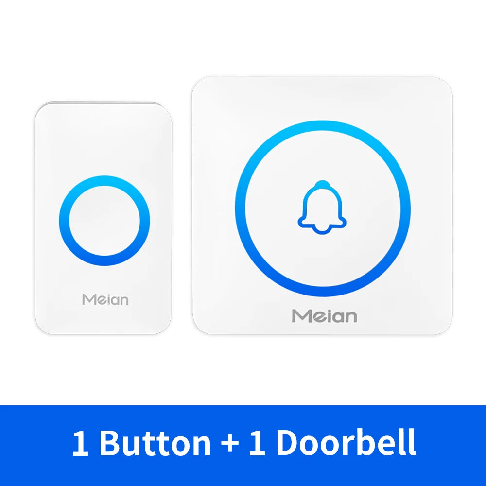 Meian Smart Home Doorbell Wireless Security Doorbell IP65 Waterproof Outdoor Door Bell 60 Songs 5 Volume Adjustable Chime Kit