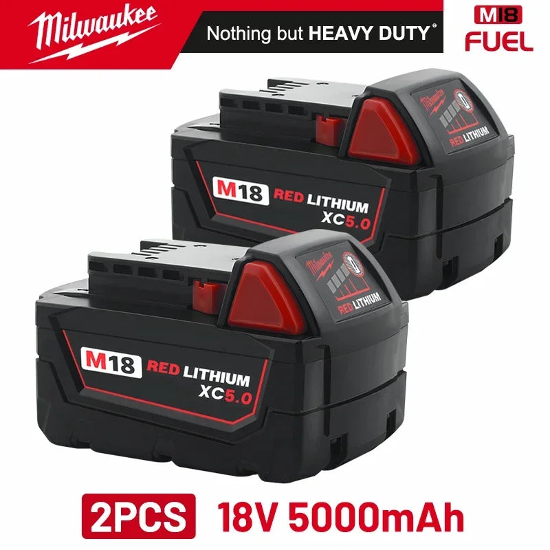 original Milwaukee M18 Power Tool Battery, Charger, 18V 6Ah Li-Ion M18B5 48-11-1860 48-11-1850 48-11-1840 48-11-1830 48-11-1820